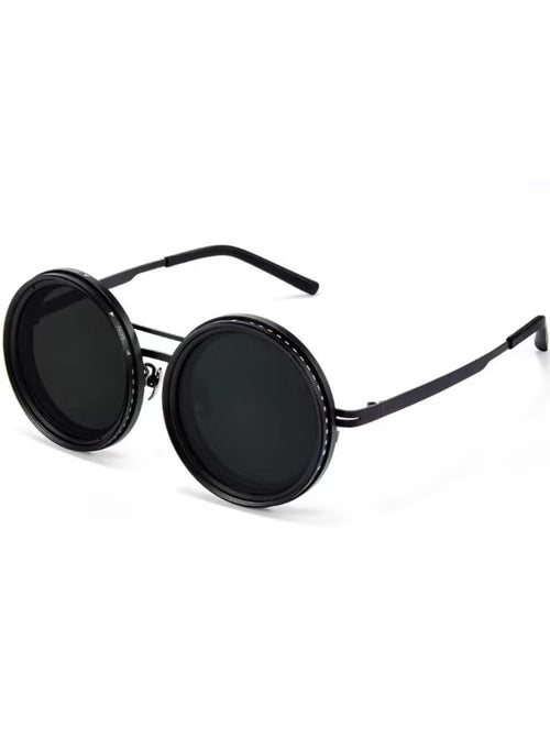 9 Gear Adjustable Tint Round Polarized Sunglasses