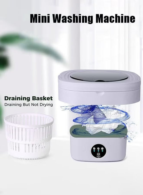Portable Foldable Mini Washing Machine with Drain Basket
