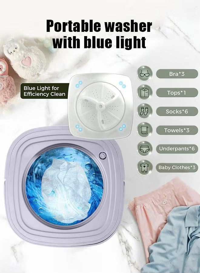 Portable Foldable Mini Washing Machine with Drain Basket