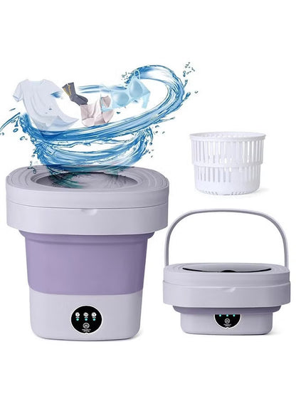 Portable Foldable Mini Washing Machine with Drain Basket